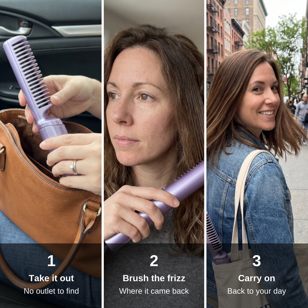 How to use the Cordless Straightening Brush in 3 steps