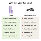 Cordless Straightening Brush compared with a corded flat iron