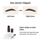 One stencil, flipped, shapes both brows