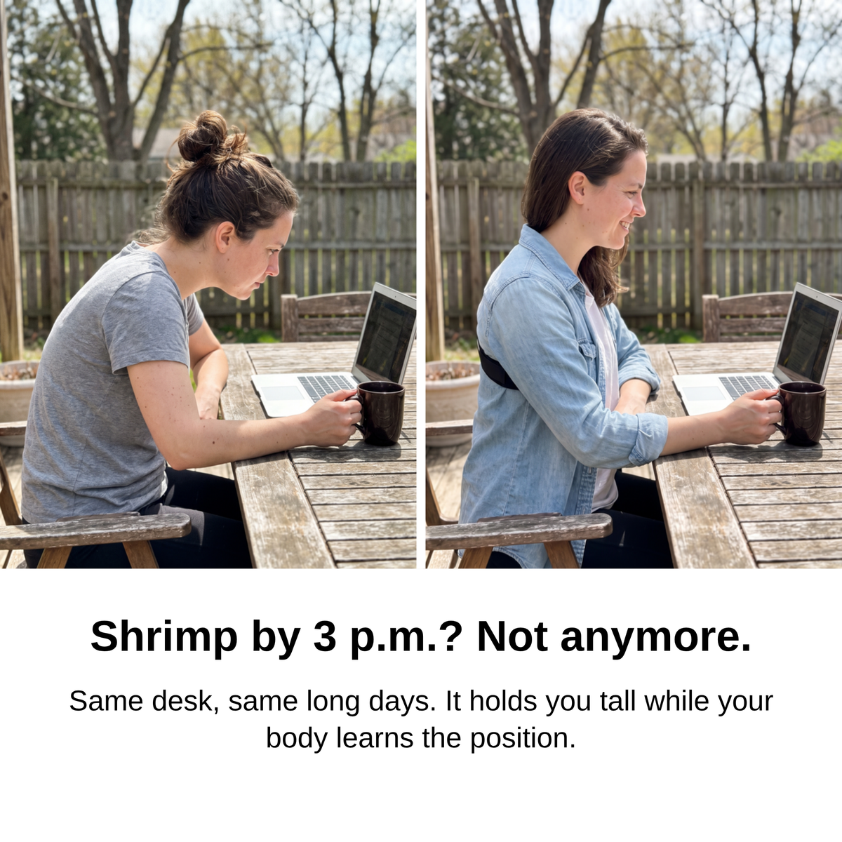 Shrimp by 3 p.m.? Not anymore. Before and after at the desk