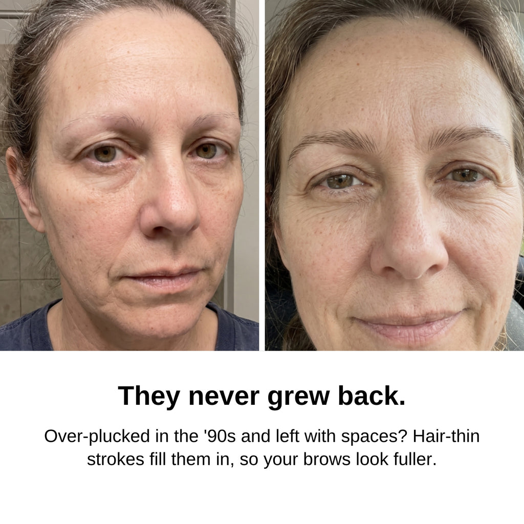 Before and after: over-plucked brows that never grew back