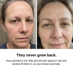 Before and after: over-plucked brows that never grew back