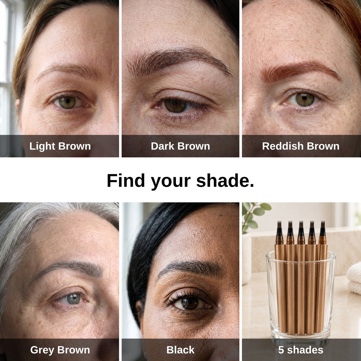 Find your shade: five eyebrow pen shades
