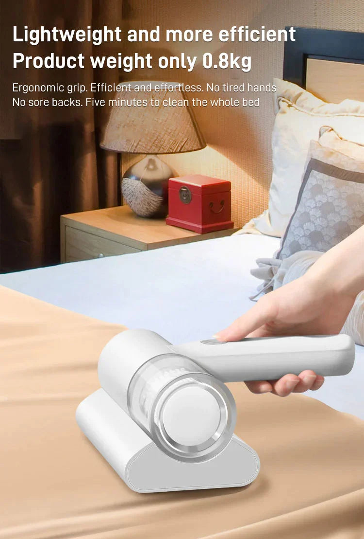 Limpiador de Vibración Anti-ácaros | Respira más fácil por la noche sabiendo que tu cama está libre de ácaros del polvo