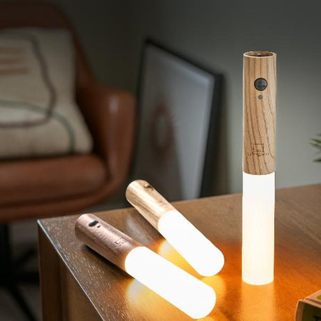 Veilleuse en bois intelligente