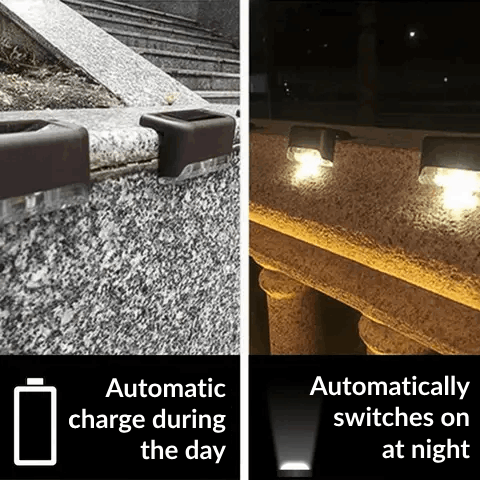 ソーラー充電式ステップライト | 屋外スペースをより美しくし、夜間の歩行を安全にします