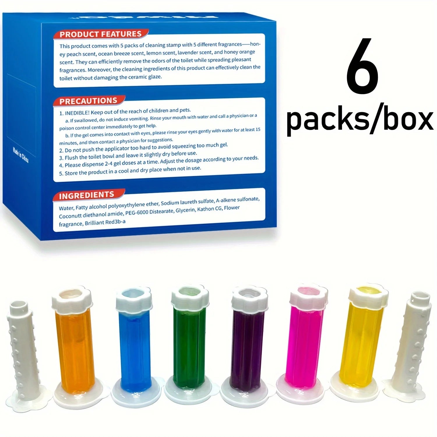 6x Floral Toilet Gel Deodorizer