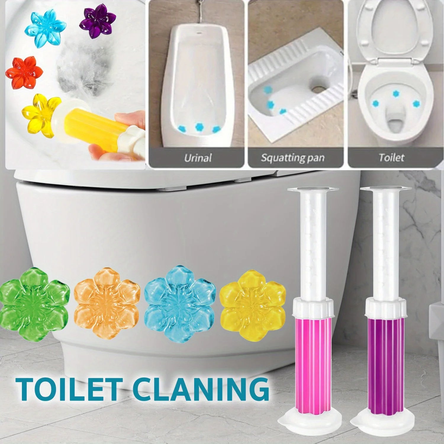 6x Floral Toilet Gel Deodorizer