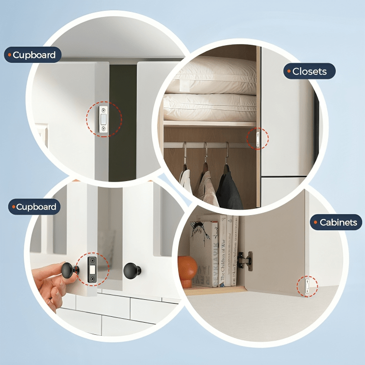 Zámek posuvných dveří | Okamžitě a bezpečně zamkněte dveře (4 kusy v balení)