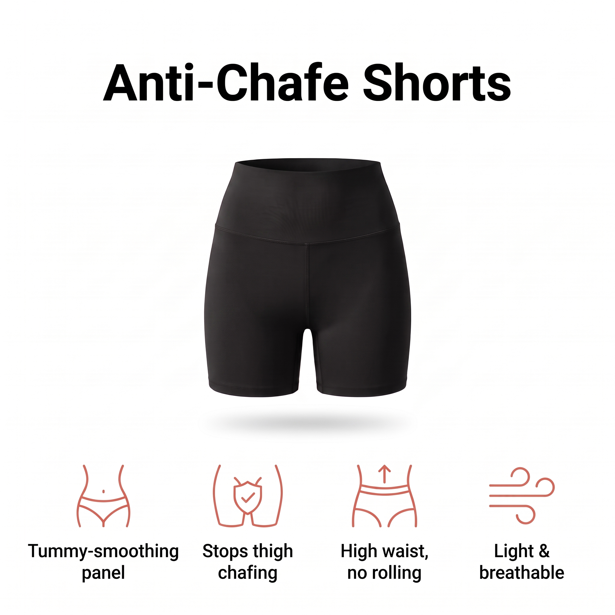 High-waist anti-chafe sculpting shorts