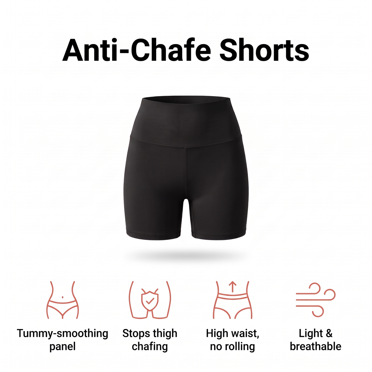 High-waist anti-chafe sculpting shorts