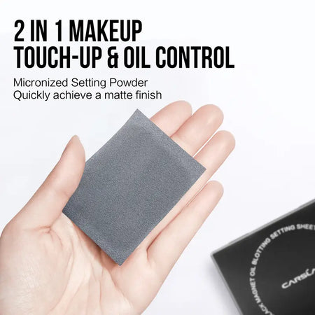 Papírky na zmatnění a fixaci make-upu | Oživte svůj make-up bez nutnosti začínat znovu – kompaktní pouzdro se zrcátkem a náplněmi