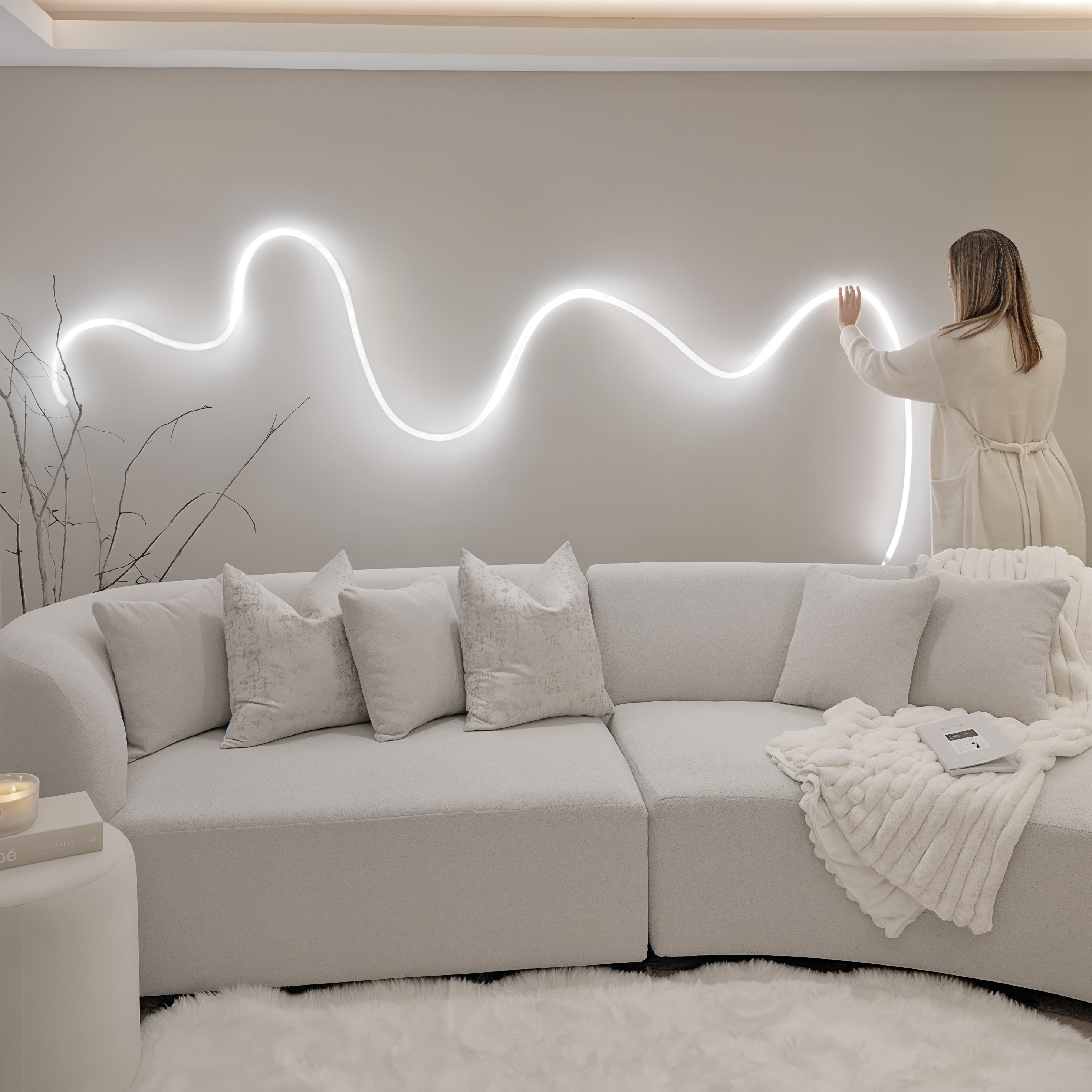 Slimme zelfklevende LED-strip | Creëer de perfecte nachtelijke sfeer voor je huis — plak, zet aan en verander van kleur