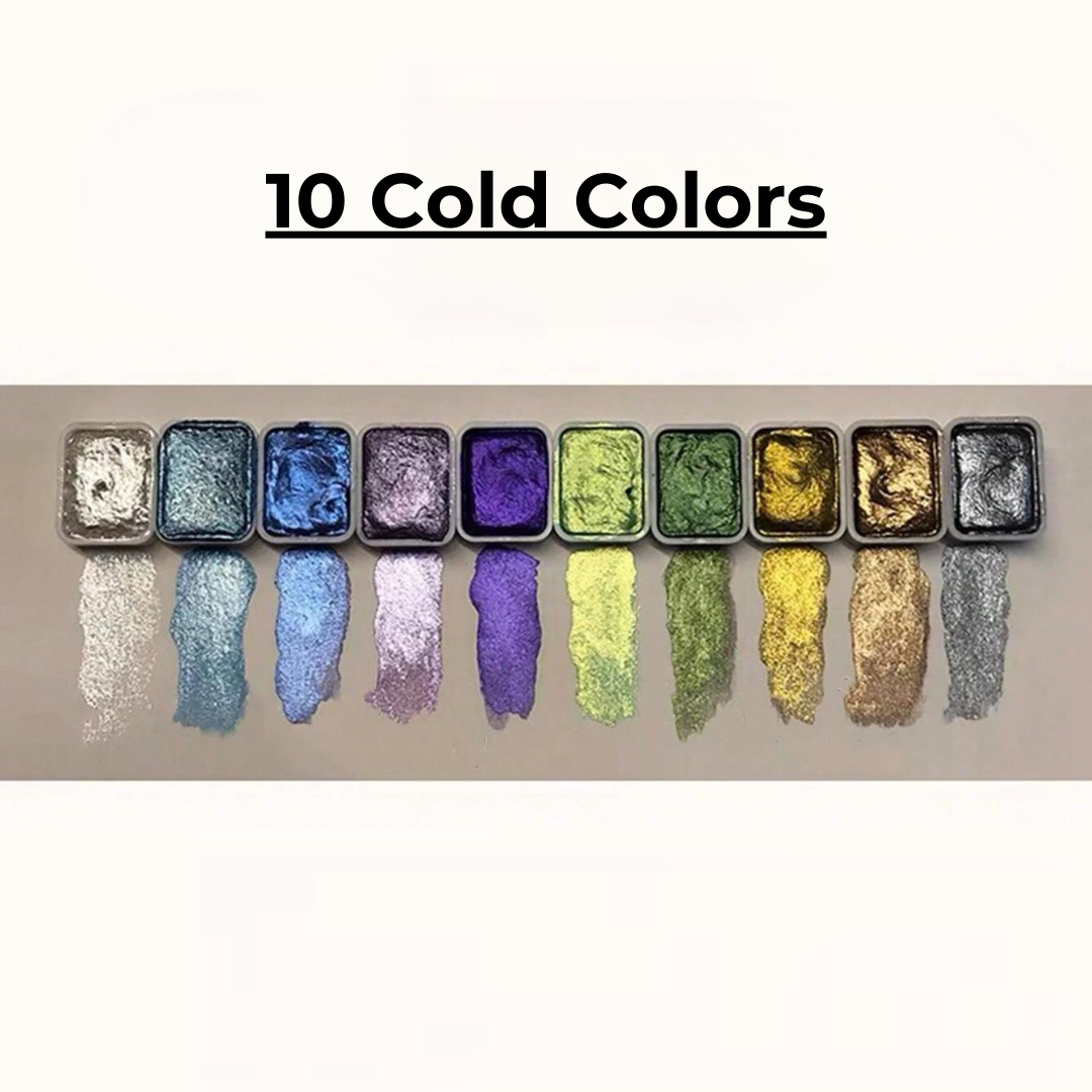 Set de acuarele perlate | Privește-ți arta prindând viață cu culori strălucitoare și vibrante