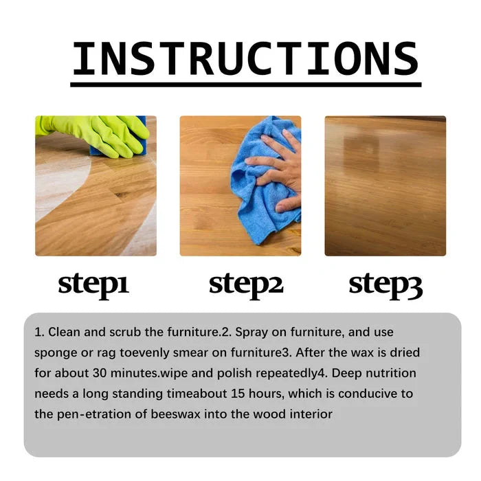 Spray de Cera de Abelha Natural | Restaure madeira e couro com brilho natural instantâneo