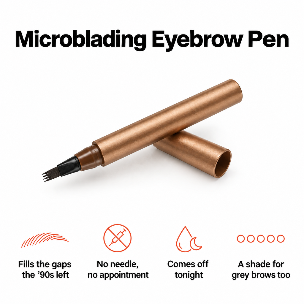 Microblading eyebrow pen with four fine tips