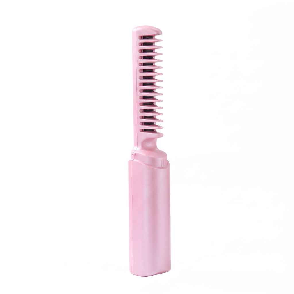 Cordless Straightening Brush in Pink