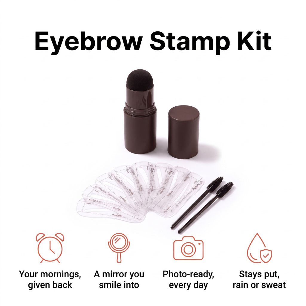 Eyebrow Stamp Kit with its stencils and brushes