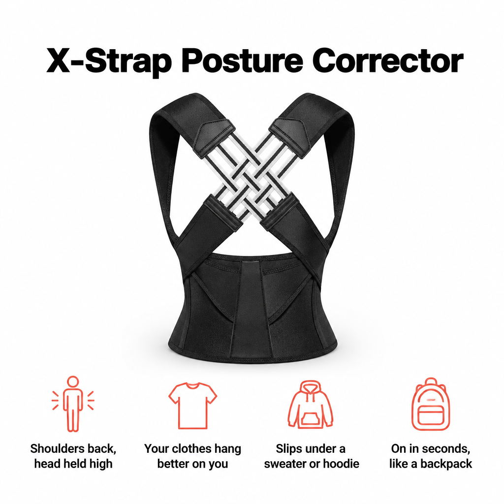 X-Strap Posture Corrector: shoulders back, head held high