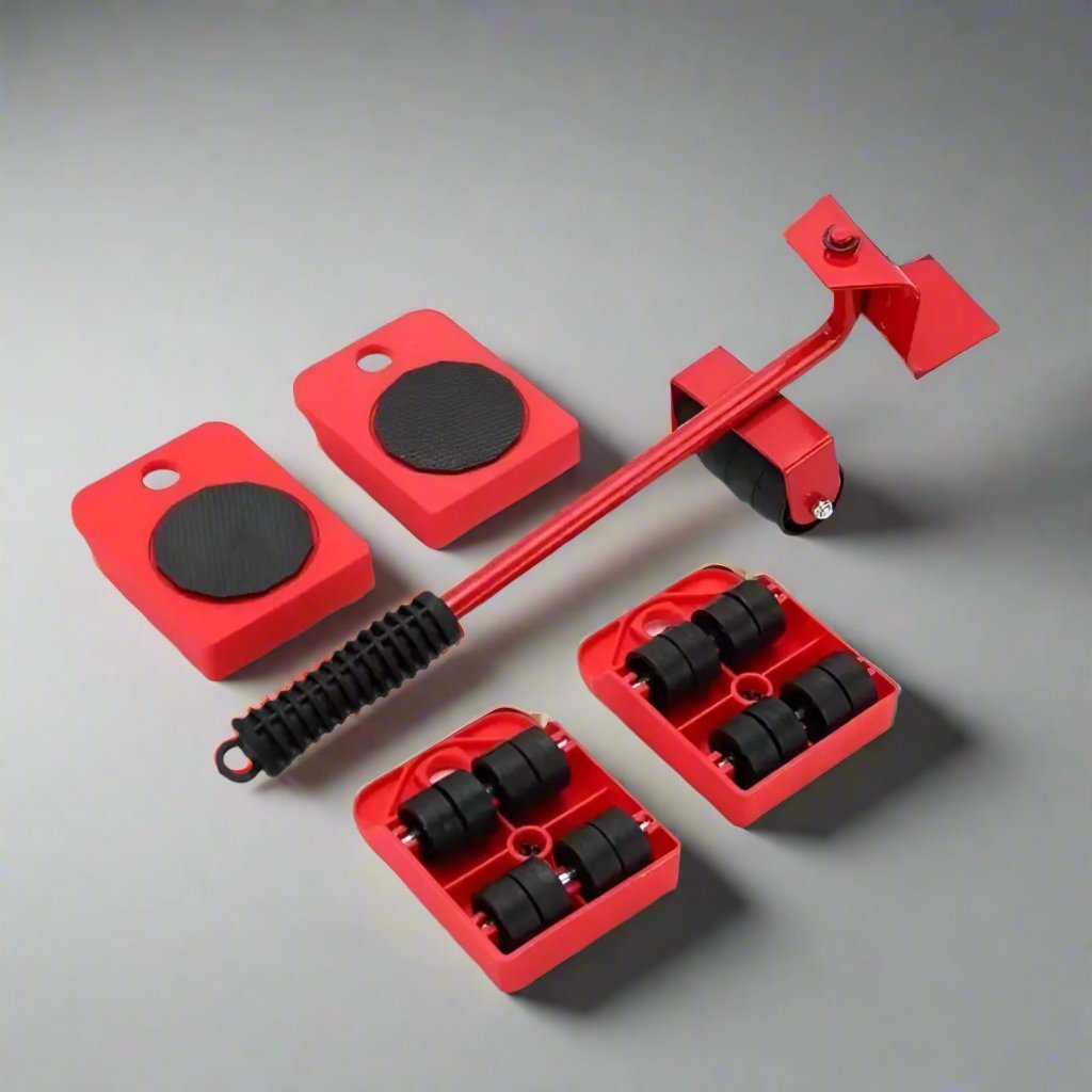 Zvedák nábytku na kolečkách | Snadno přesuňte těžký nábytek bez rizika zranění zad (4 kolečka + 1 zvedák v balení)