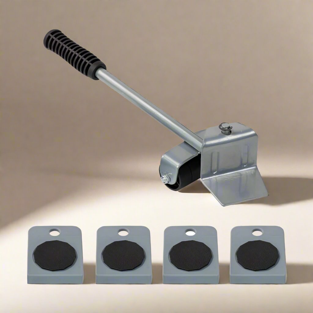 Zvedák nábytku na kolečkách | Snadno přesuňte těžký nábytek bez rizika zranění zad (4 kolečka + 1 zvedák v balení)