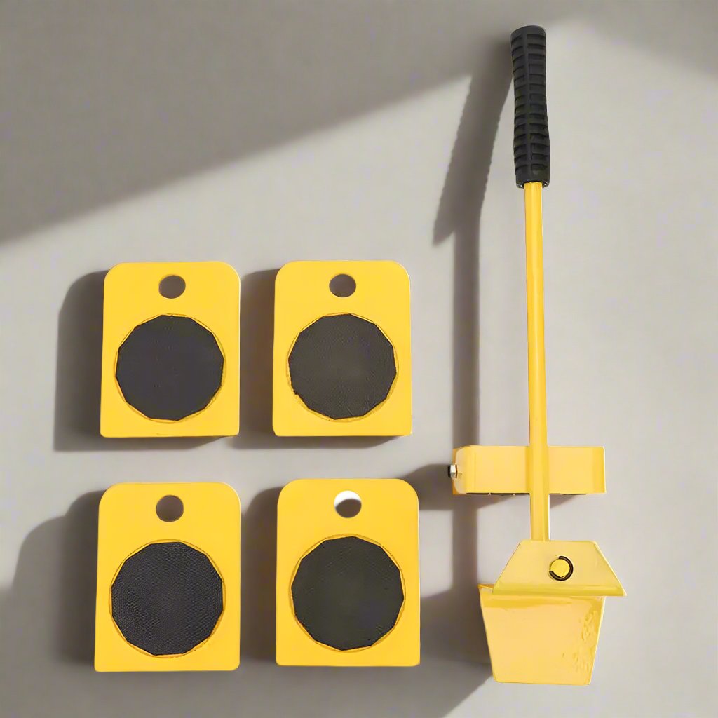 Zvedák nábytku na kolečkách | Snadno přesuňte těžký nábytek bez rizika zranění zad (4 kolečka + 1 zvedák v balení)