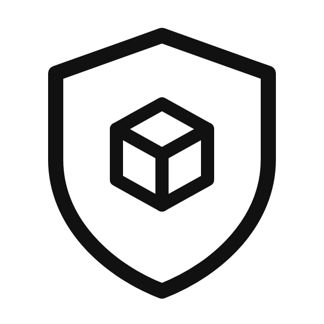 Shield with a parcel inside